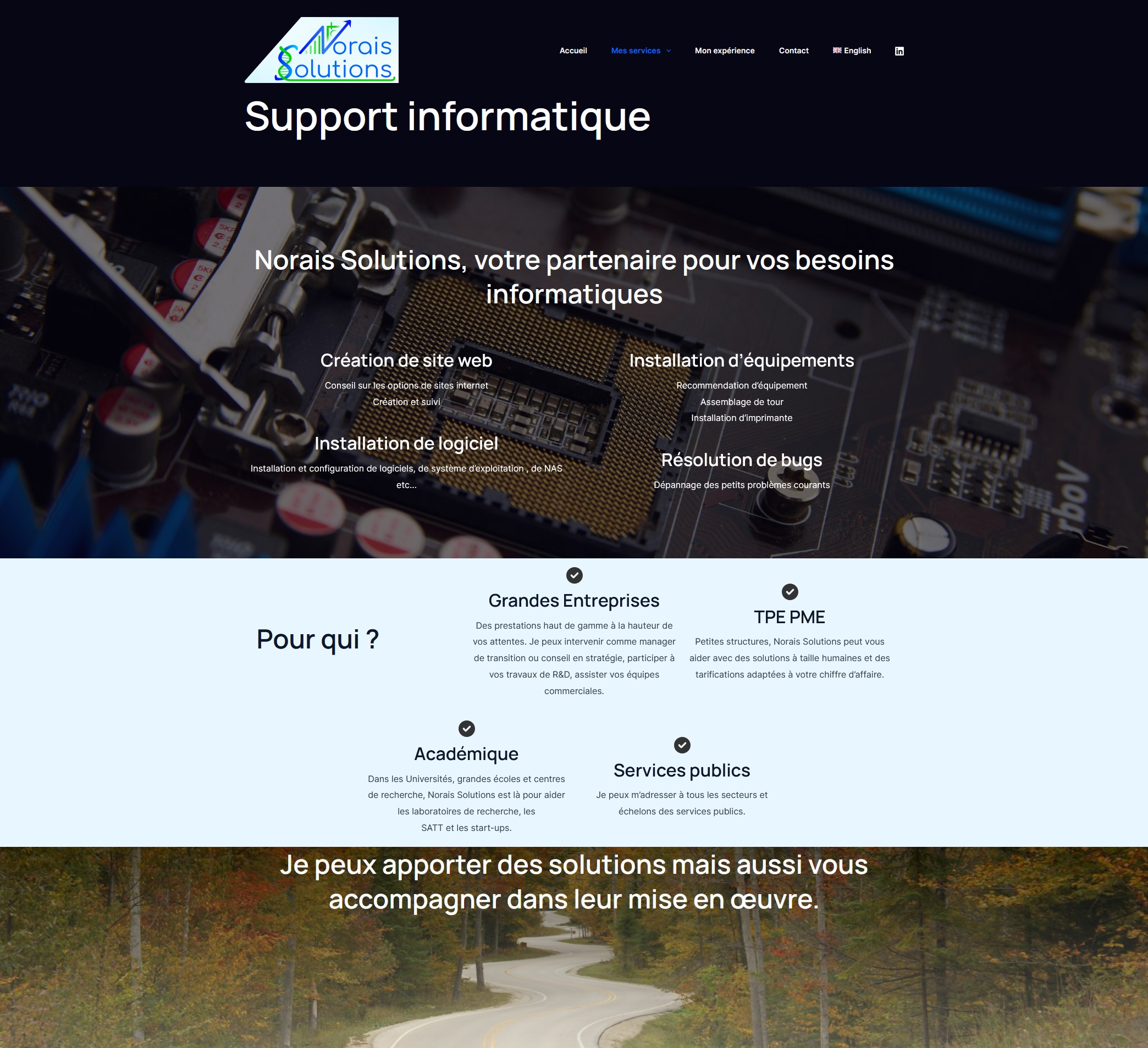 Page web Norais Solutions
